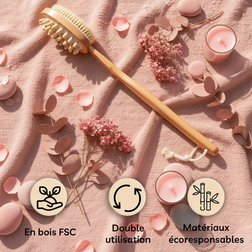 Brosse de bain double usage - Utilisation humide ou à sec