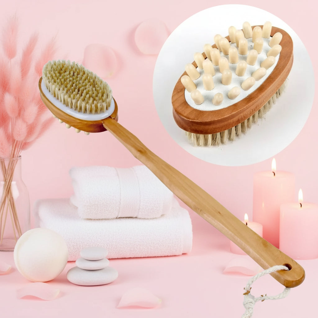 Brosse de bain double usage - Utilisation humide ou à sec