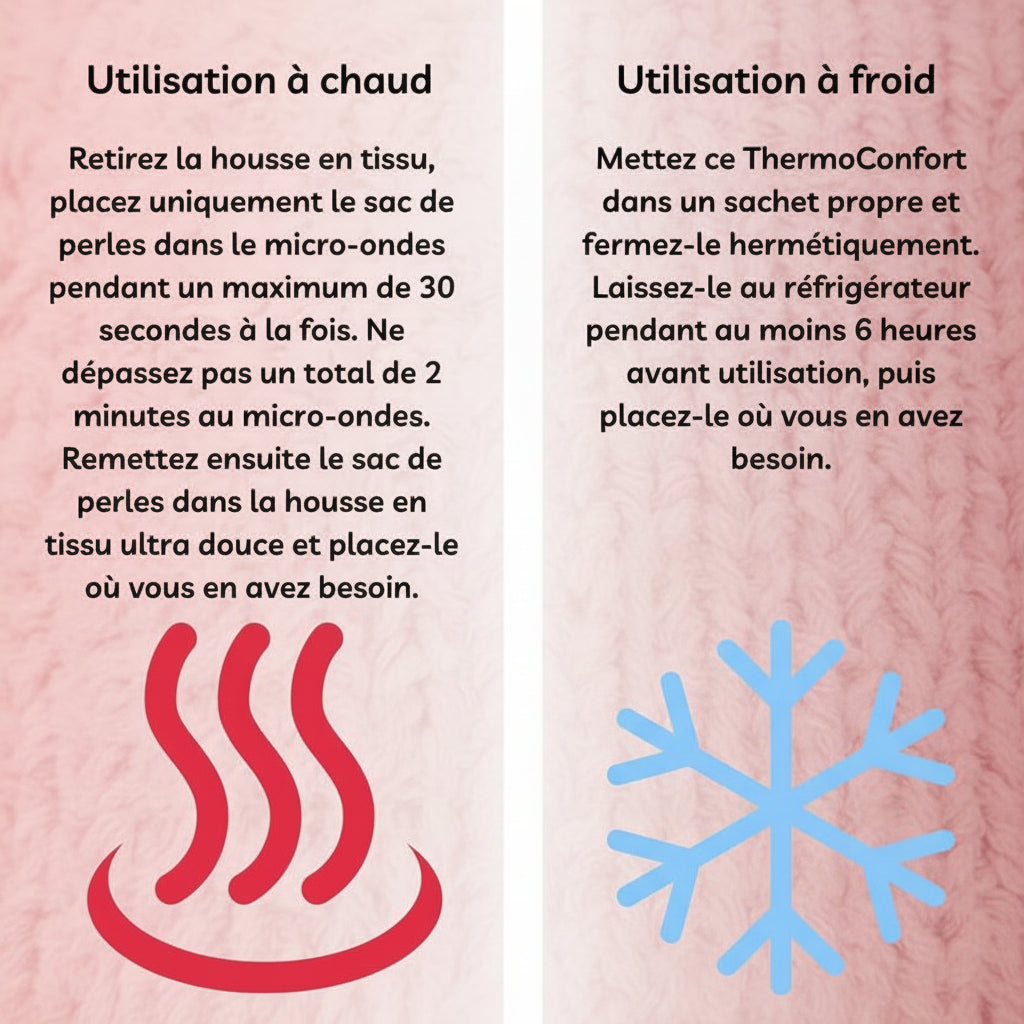 Ceinture chauffante Thermo Confort réutilisable - Naturel en perles d'argile et charbon végétal - Effet relaxant