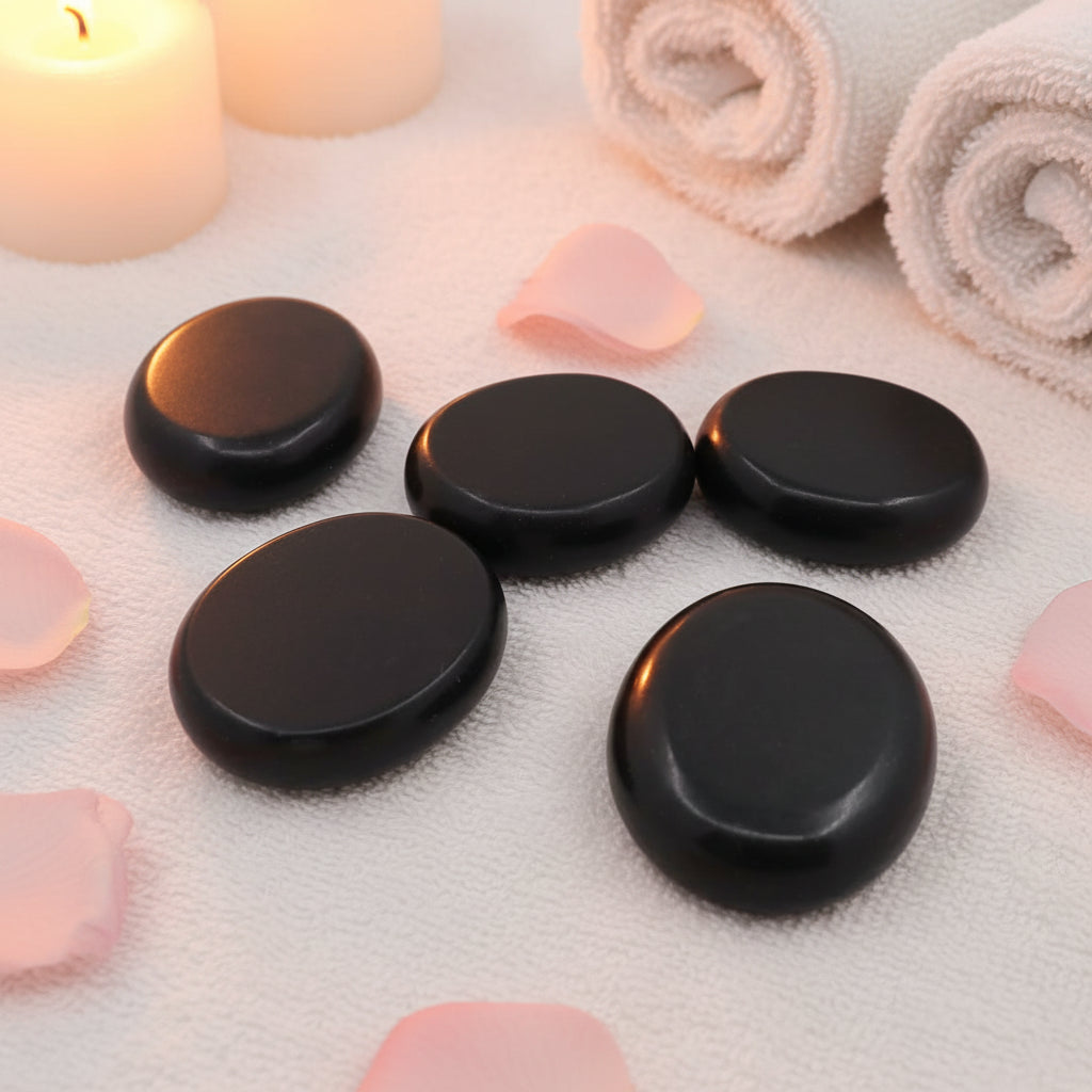 Set de 5 pierres chaudes de massage en basalte