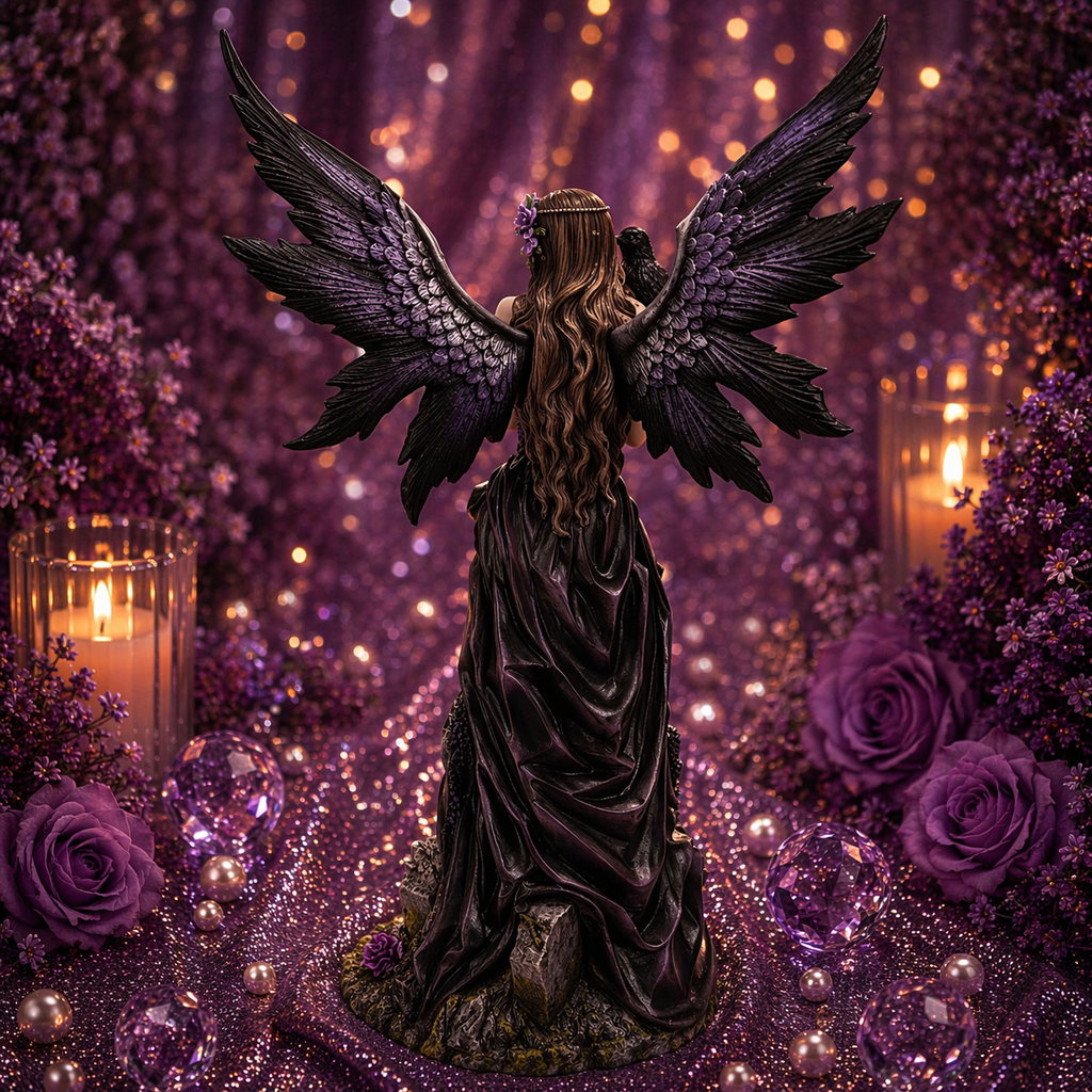 Fée du corbeau - Gardienne des secrets de l'ombre (24x17x38 cm)