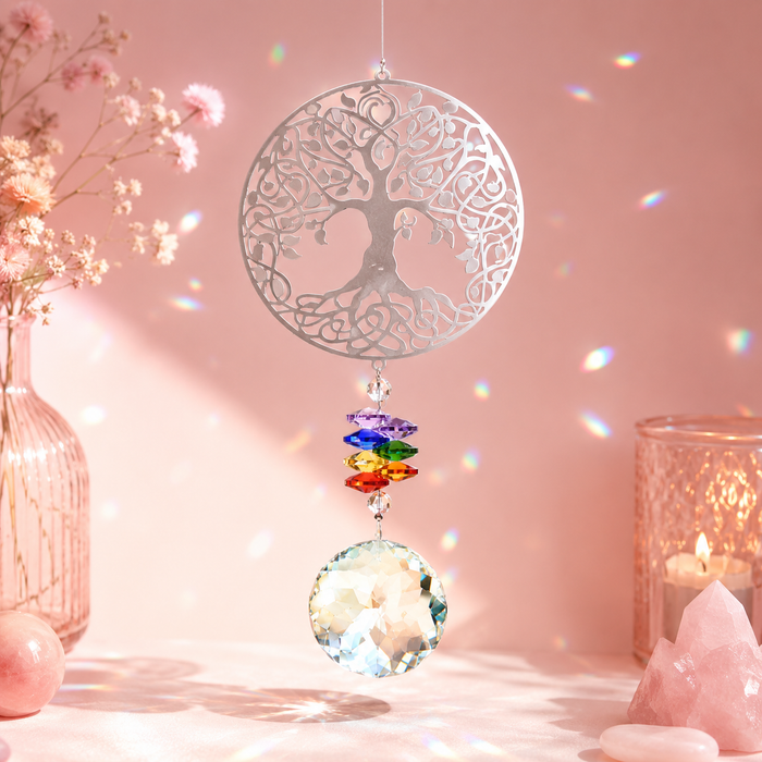 Attrape-soleil en cristal Arbre de vie - Lumière, harmonie & sérénité