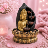 Fontaine de table Feng shui - Bouddha doré & pots verseurs - 30 cm