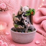 Fontaine de table Feng shui - Éléphants et palmiers - 25 cm