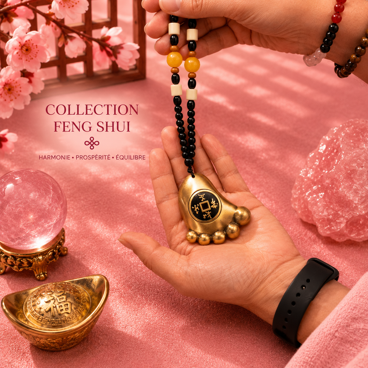 Suspension Feng shui – Amulette Pas vers la Richesse