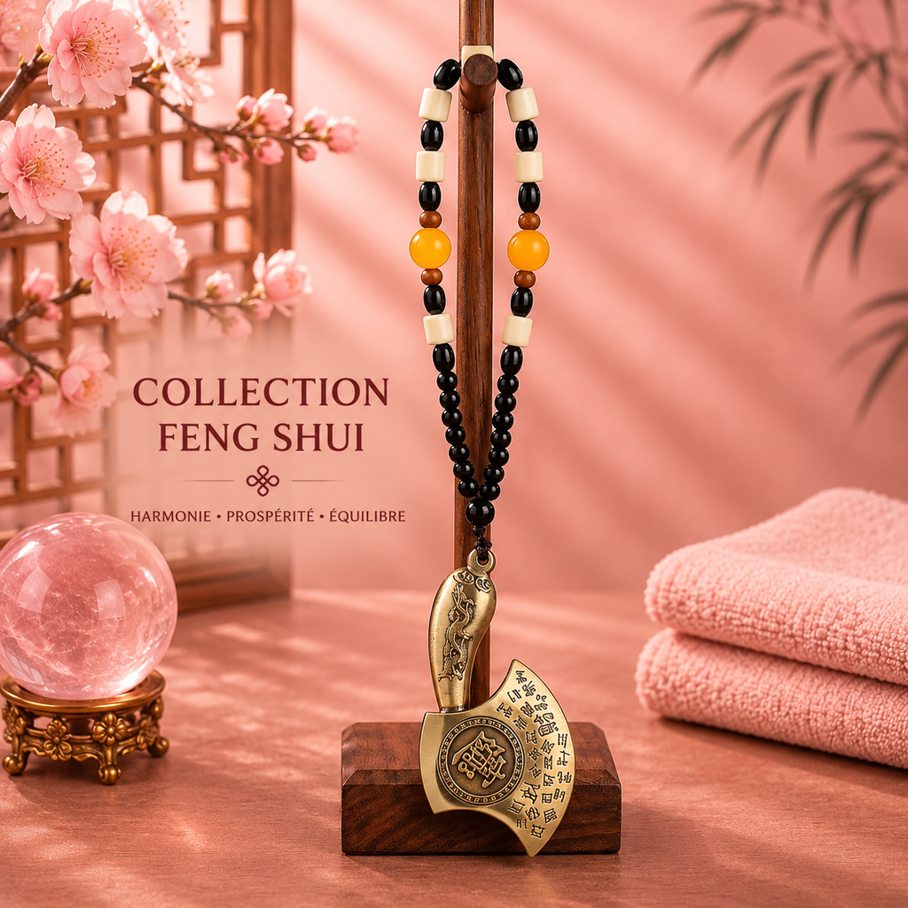 Suspension Feng shui – Hache chassant les obstacles
