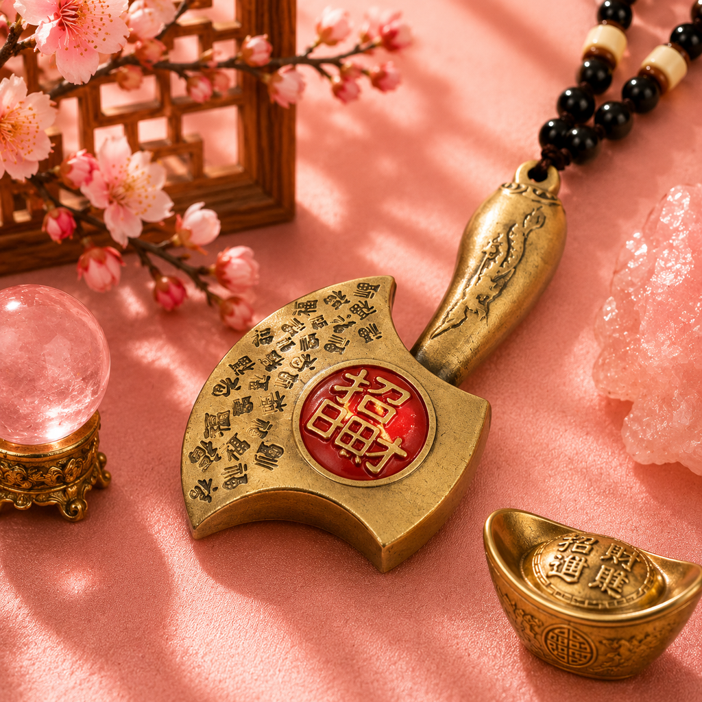 Suspension Feng shui – Hache chassant les obstacles