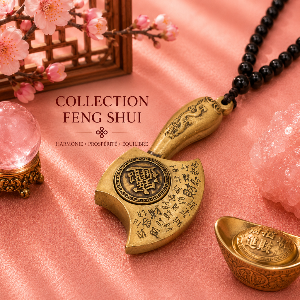 Suspension Feng shui – Hache chassant les obstacles