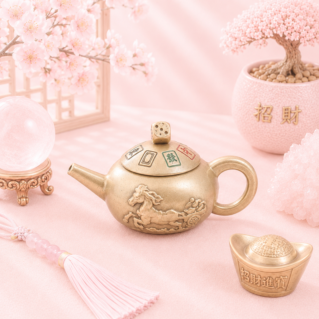Feng Shui Fortune - Théière porte-bonheur avec rotation de dés