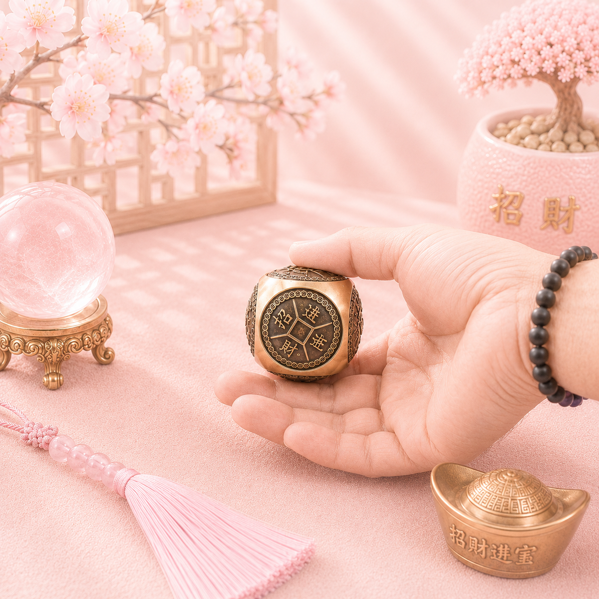 Feng Shui Fortune - Dé de grande richesse - Arrondi