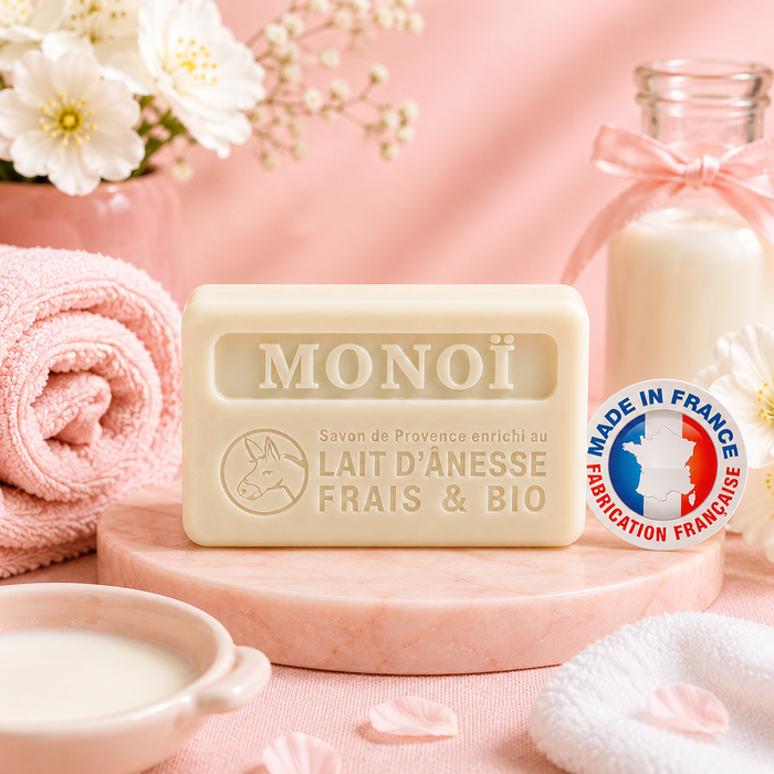 Savon au lait d'ânesse frais - MONOÏ - 100 g
