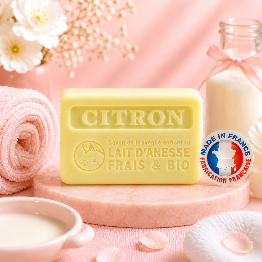 Savon au lait d'ânesse frais et CITRON - 100 g