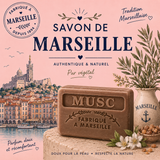 Savonnette marseillaise - MUSC - Peaux sèches et fragiles - 125 g