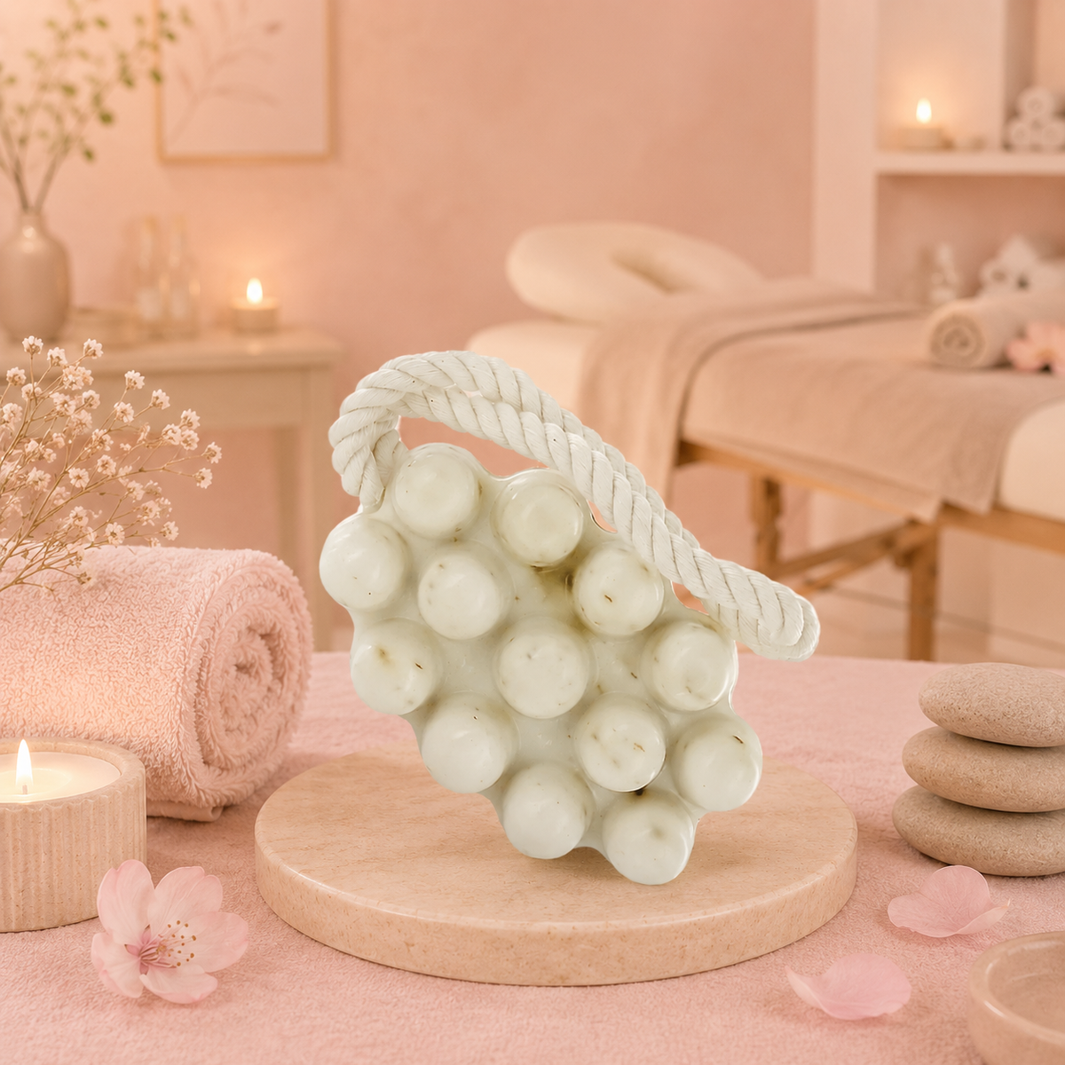 Savon de massage exfoliant - PÉTALES DE ROSE - 125 g