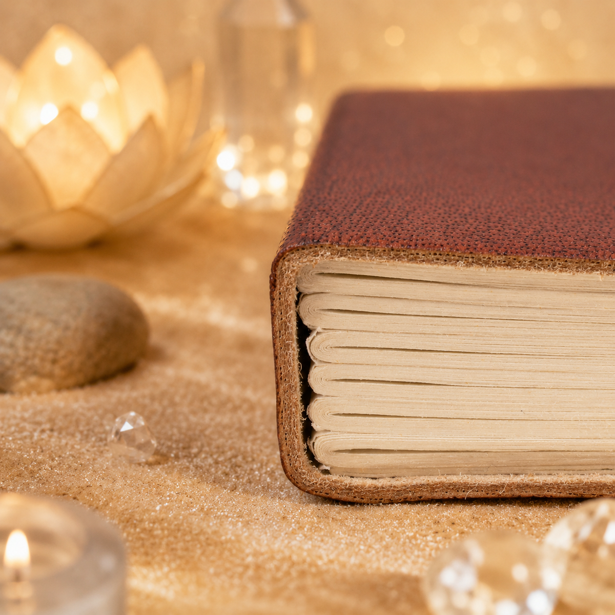 Carnets en cuir tanné avec bandoulière