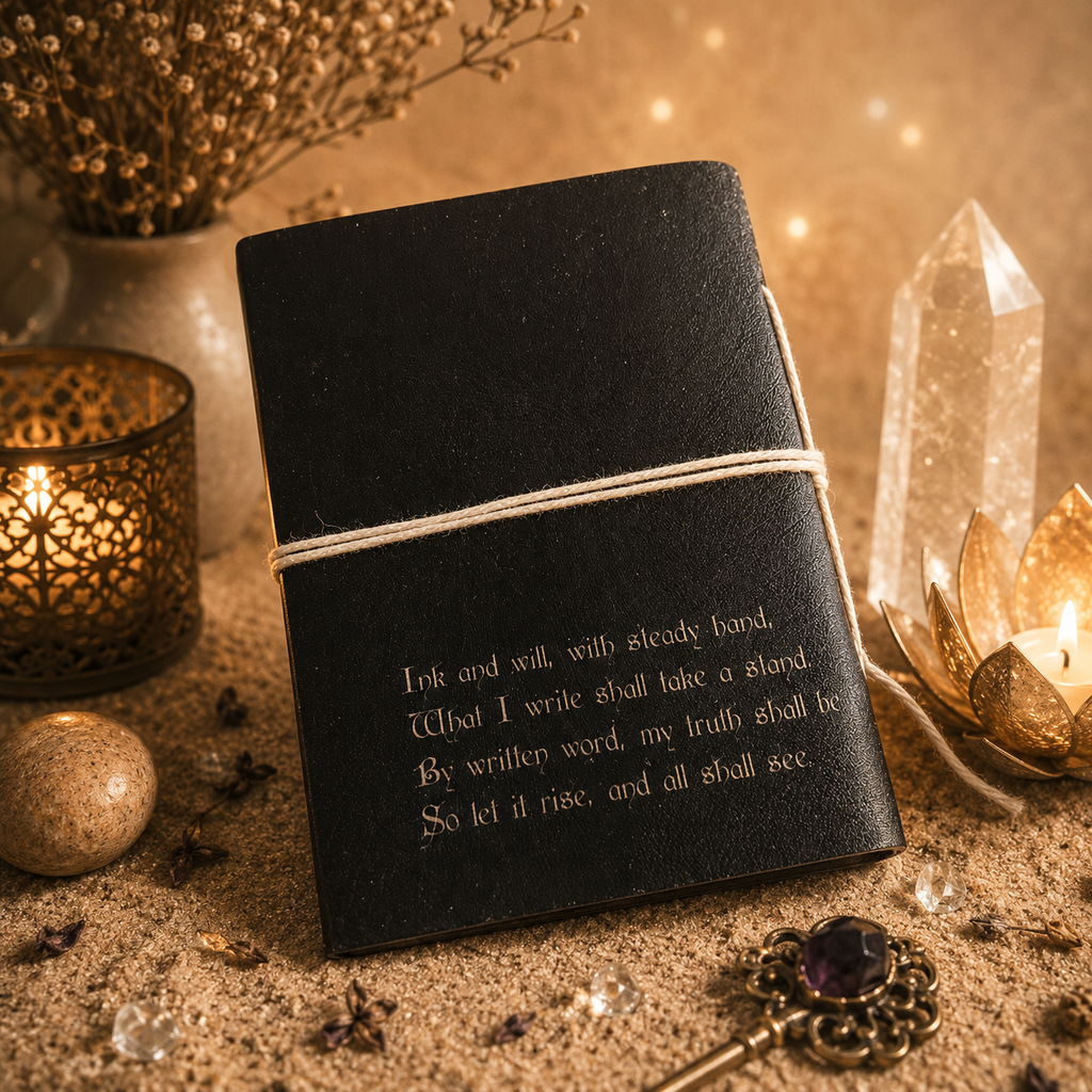 Carnets rituels sorcière en cuir assortis (15 x 11,5 cm) - 5 modèles