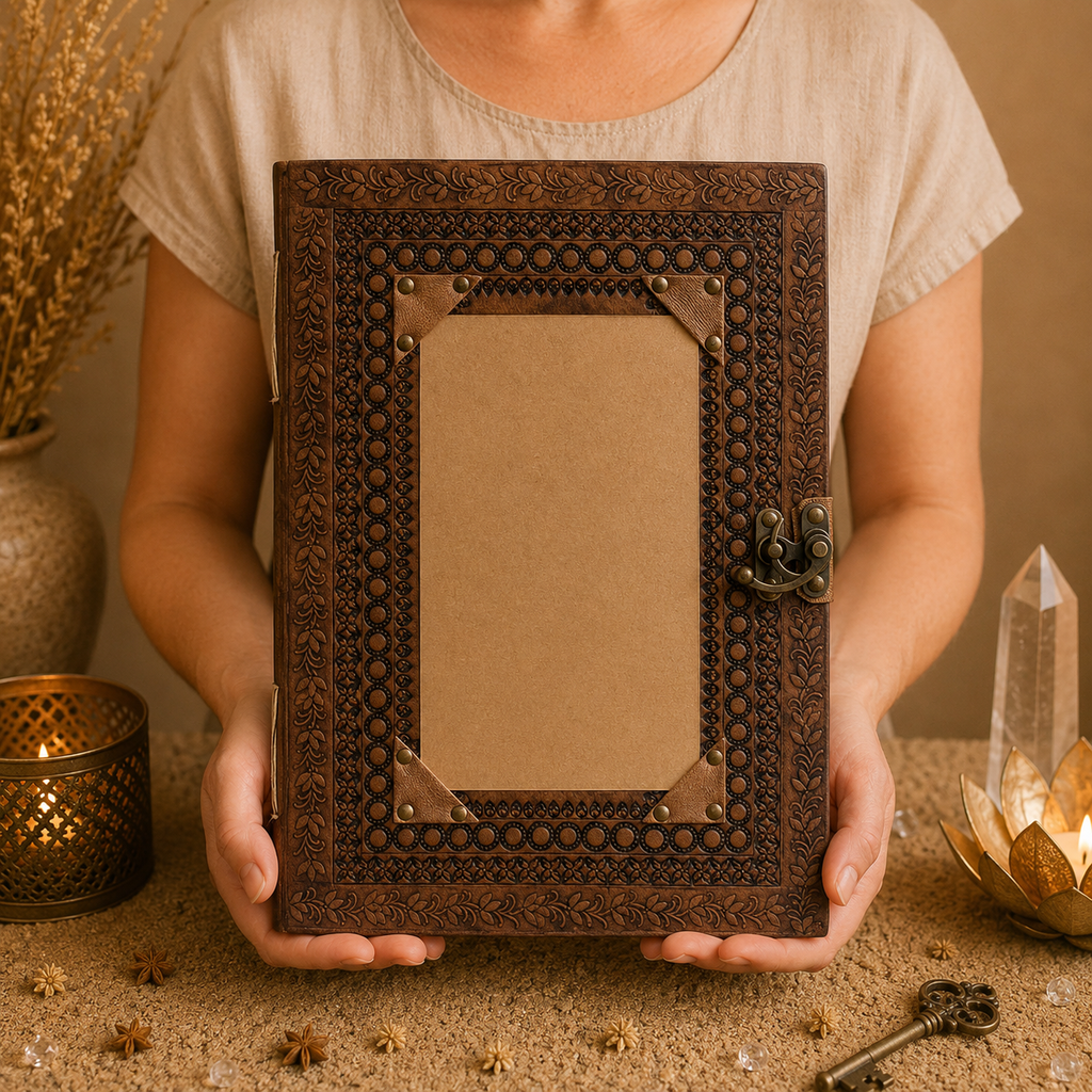 Carnet en cuir extra large personnalisable (25x32,5 cm)
