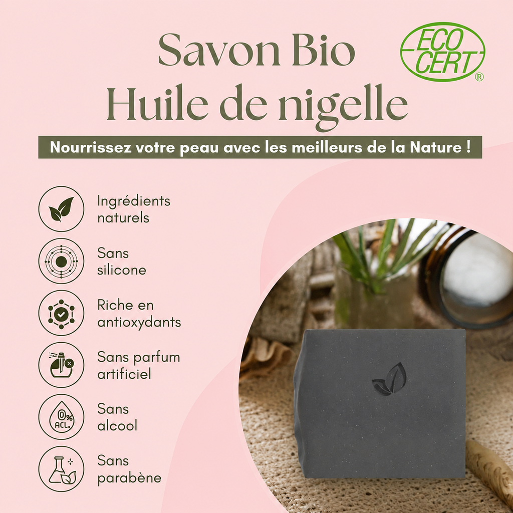 Savon à l'huile de nigelle bio - 100 g
