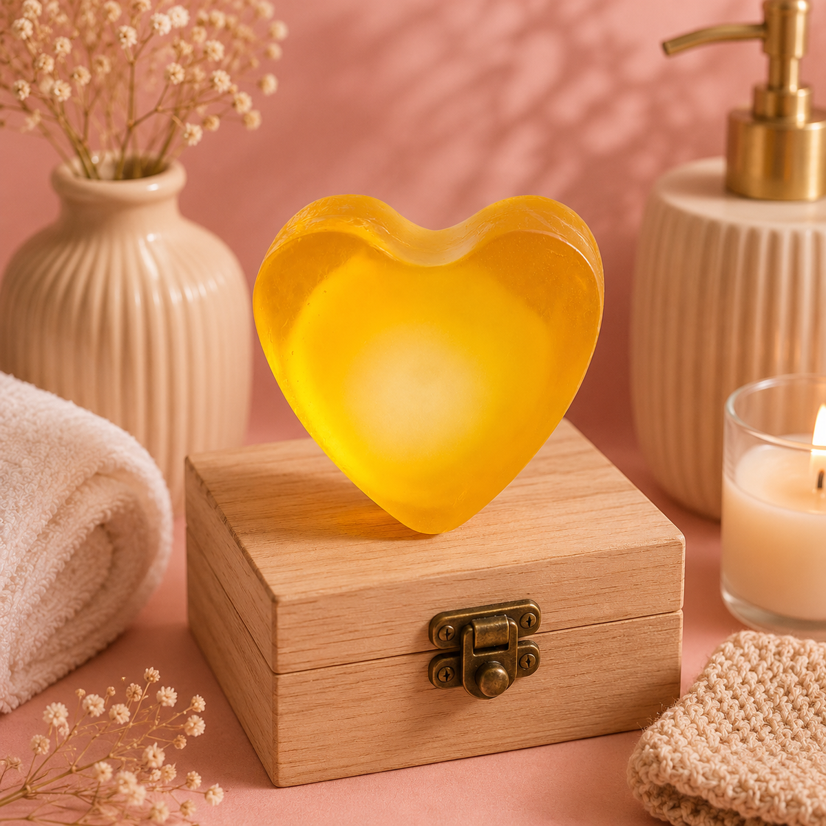 Savon glycérine cœur - Parfum "VANILLE"
