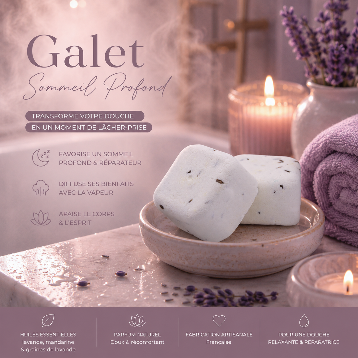 Galet de douche aromathérapie - Sommeil profond
