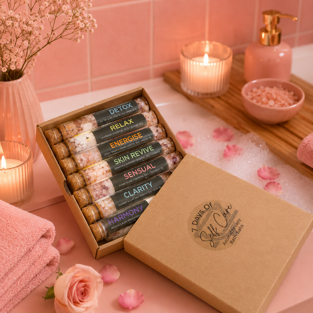 Coffret de 7 sels de bain en flacons