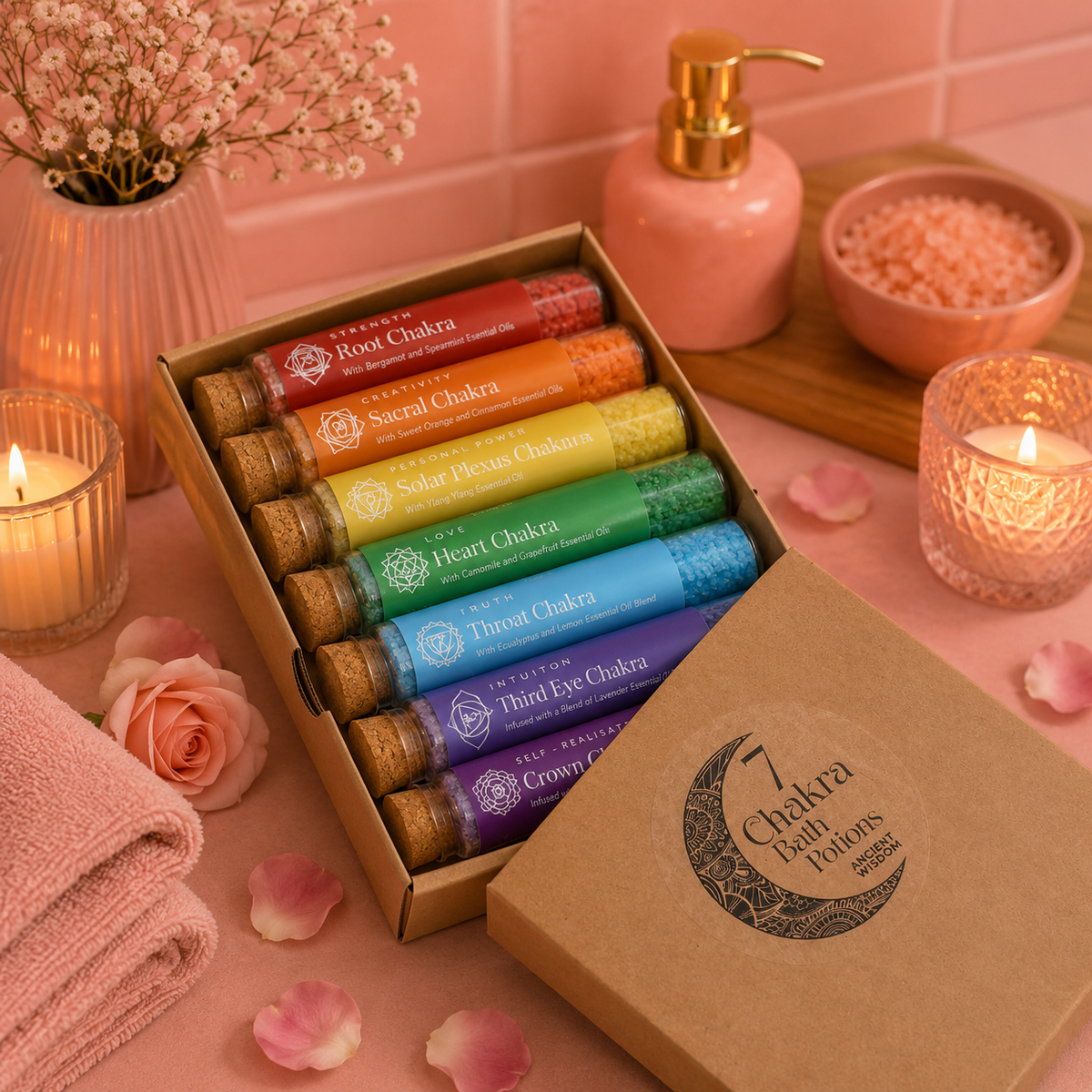 Pack de 7 sels de bain chakra