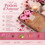 Coffret de galets de douche vapeur zen - Potion d'amour (Rouge rosé)