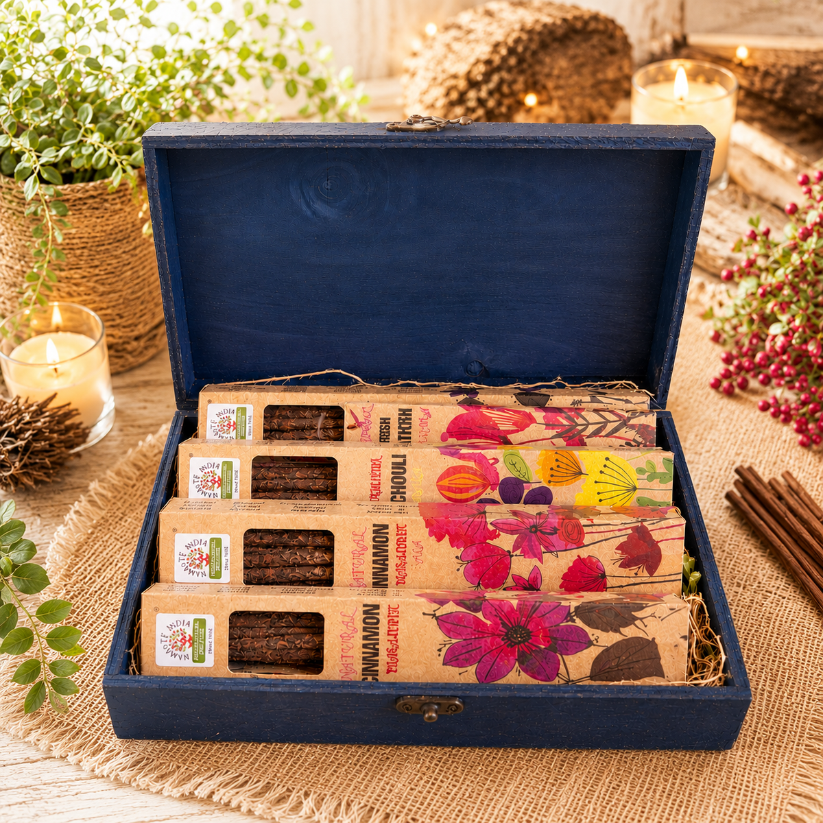 Coffret d'encens botaniques naturels