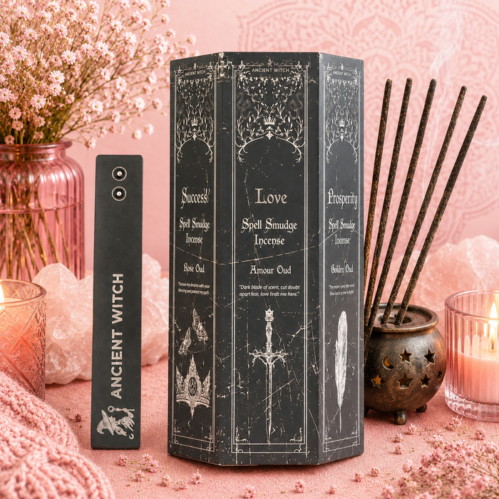 Coffret d'encens en forme de pyramide - Lot de 5 parfums et sorts de sorcière anciens