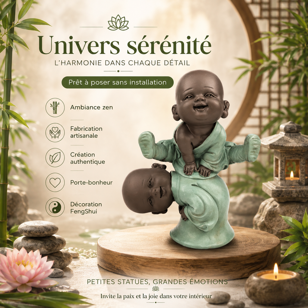 Statuette Bonzes Saute-Mouton (9,5x6x12 cm)