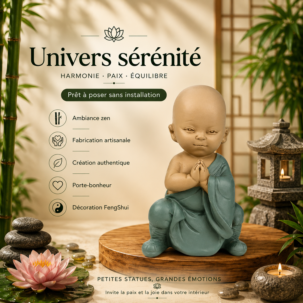 Statuette Bonze Gongfu 1 (8x5,5x12,7 cm)