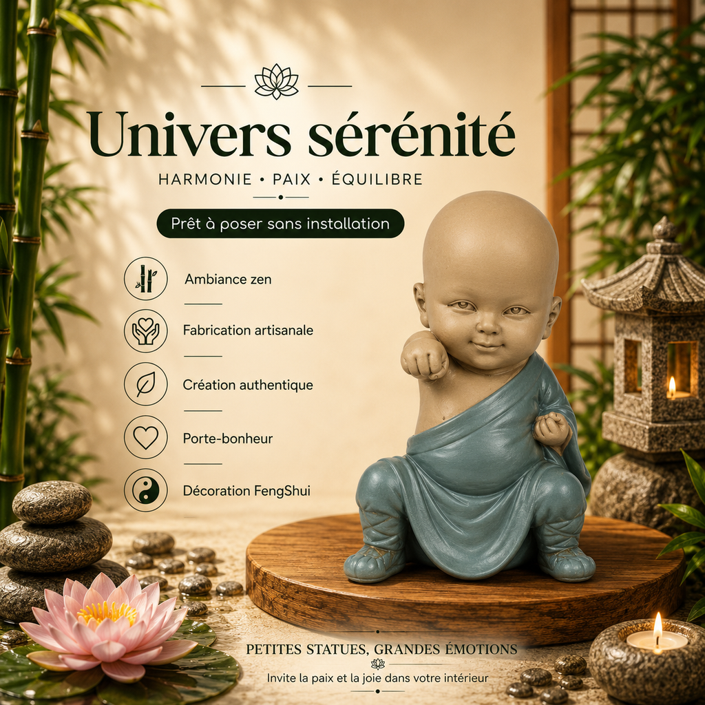 Statuette Bonze Gongfu 3 (8x5,5x12,7 cm)