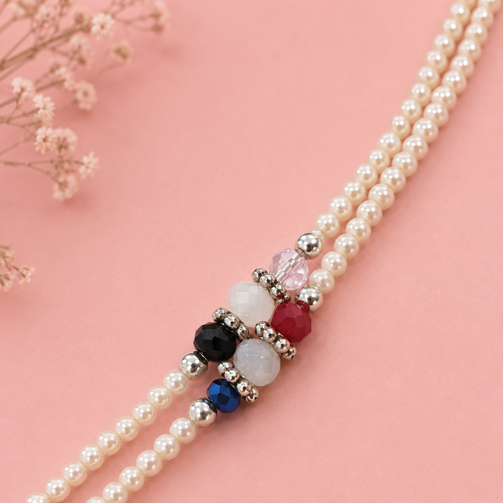 Collier double népalais fin - Howlite & perles facettées