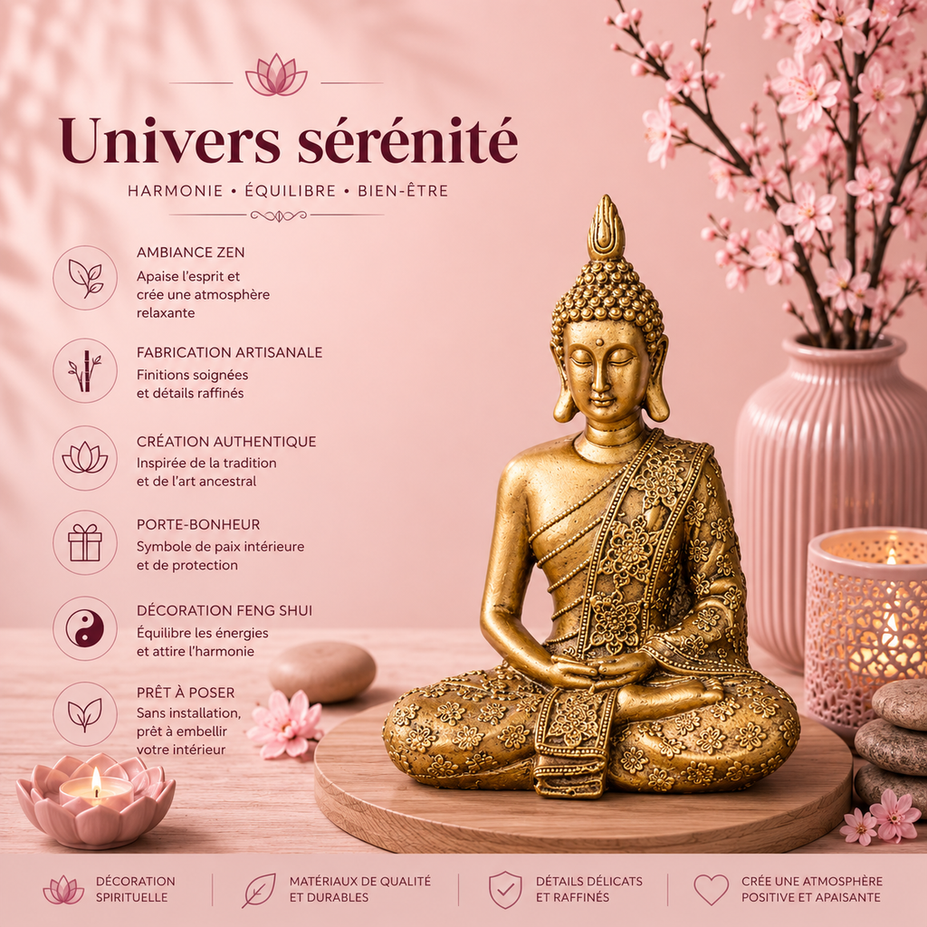 Bouddha doré SANCI (13x8x18 cm)