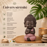 Statuette Bouddha toge rose (3,5x3,5x7 cm)
