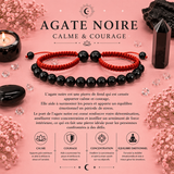 Bracelets double puissance avec pierres précieuses - Agate noire