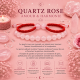 Bracelets double puissance avec pierres précieuses - Quartz rose