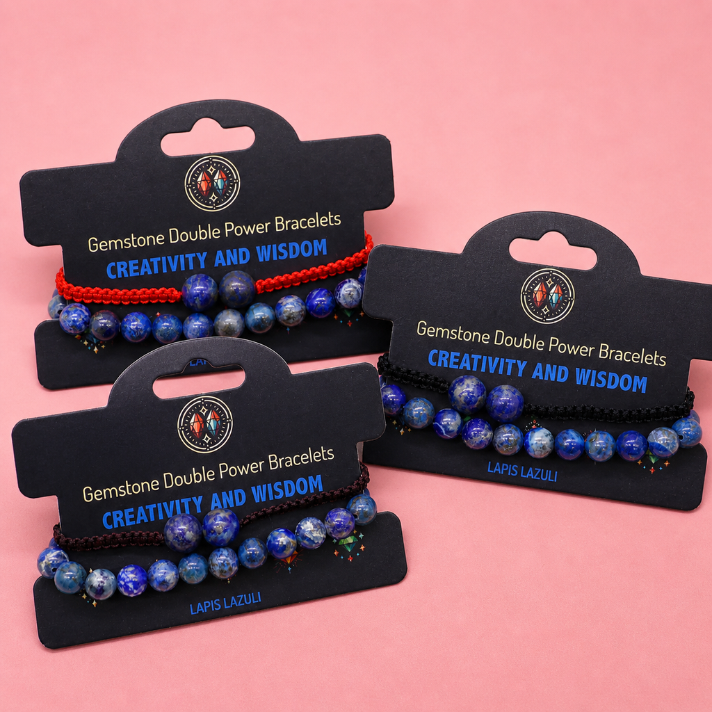 Bracelets double puissance avec pierres précieuses - Lapis lazuli