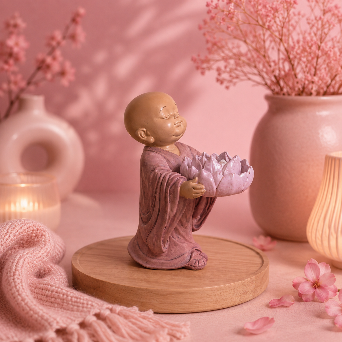 Statuette Bouddha bougeoir (11,5x7,5x13 cm)