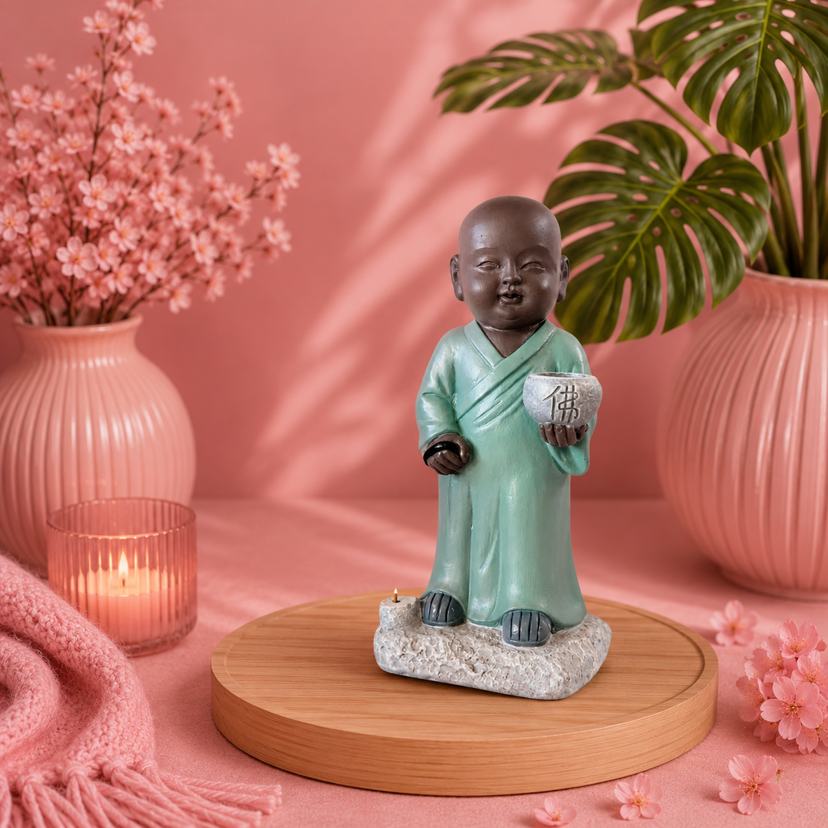 Statuette Bouddha porte-encens - AUMÔNE (9x11x22 cm)