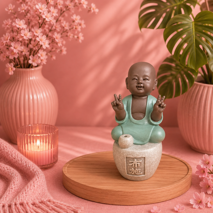 Statuette Bouddha porte-encens - DANA (7x6x14 cm)