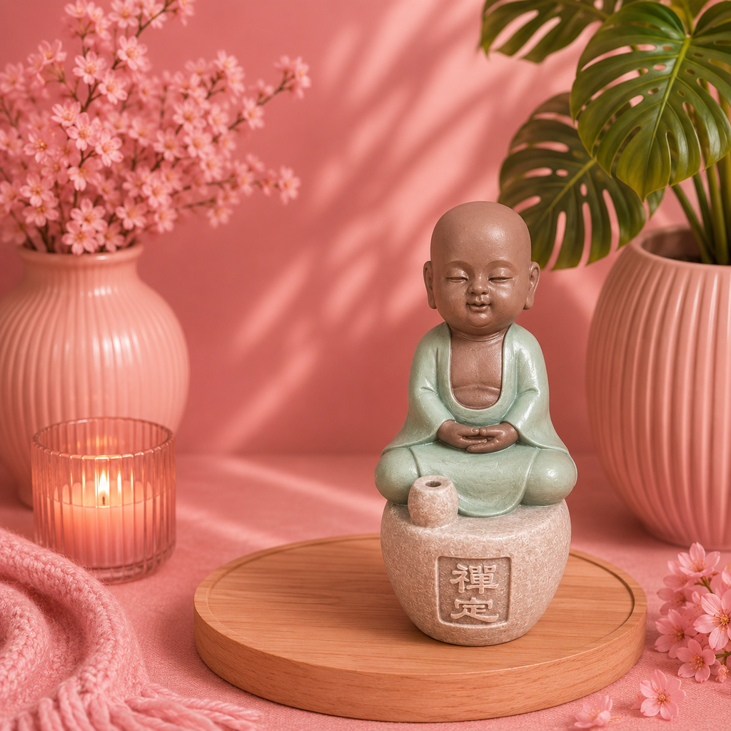 Statuette Bouddha porte-encens - DHYANA (7x6x14 cm)