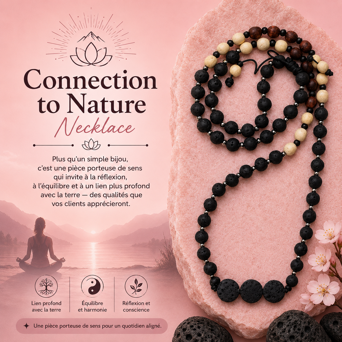 Collier essence du volcan - Connexion à la nature