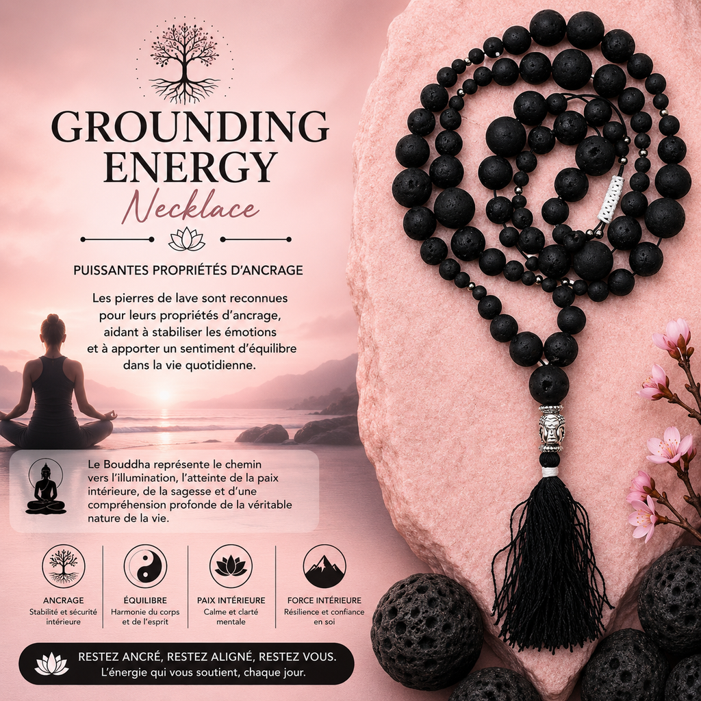 Collier essence du volcan - Énergie d'ancrage