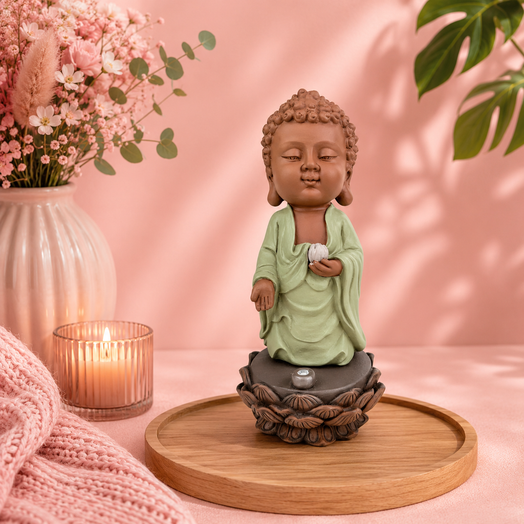 Statuette Bouddha porte-encens - KASYAPA (12x12x25 cm)
