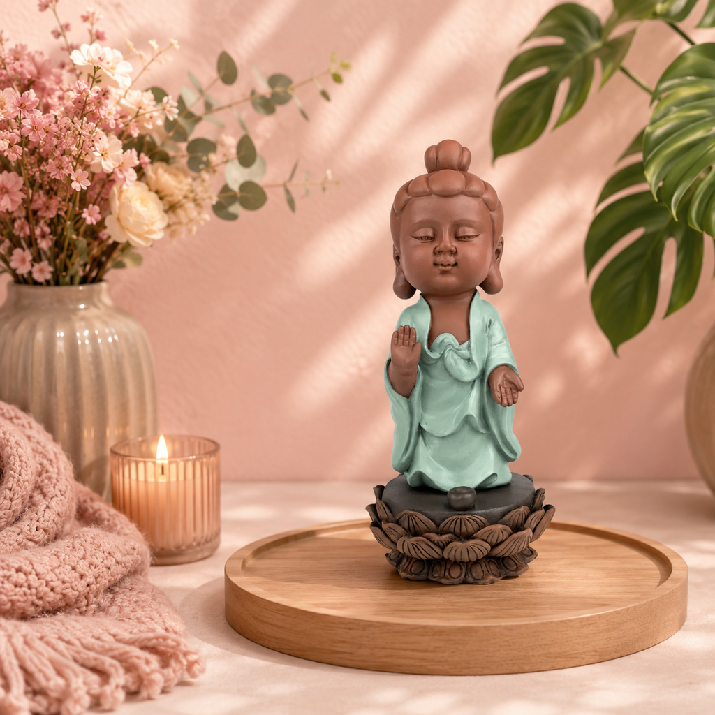 Statuette Bouddha porte-encens - DIPAMKARA (12x12x25 cm)