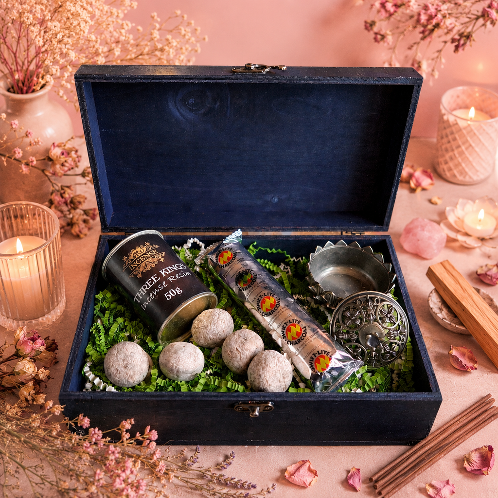 Coffret rituel de fumigation - Résines sacrées & accessoires