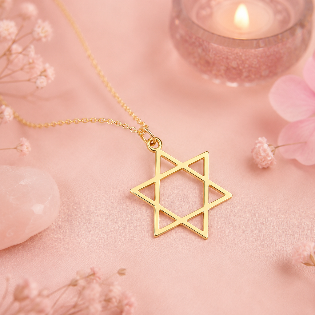 Pendentif Sceau de Salomon - Plaqué or 18K - Harmonie & protection