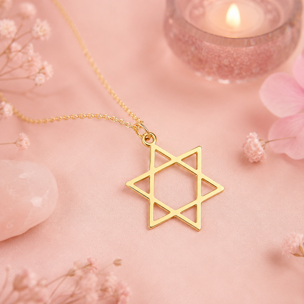 Pendentif Sceau de Salomon - Plaqué or 18K - Harmonie & protection