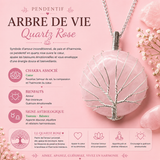 Collier Arbre de vie – Quartz rose